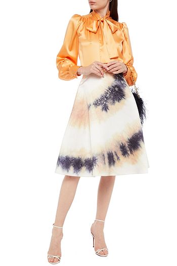 PRADA Flared tie-dyed silk-jersey skirt
