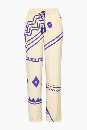 CECILIE COPENHAGEN Asta printed crepe de chine straight-leg pants