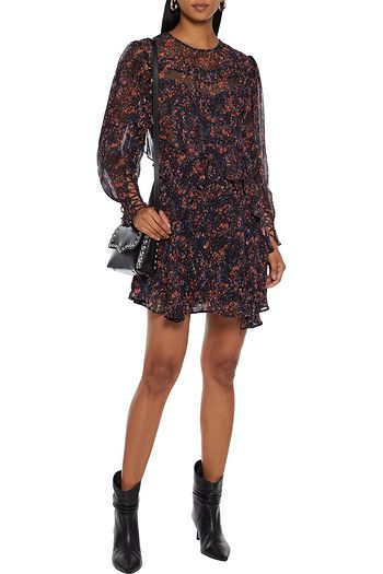 IRO Nojan ruffled printed georgette mini dress