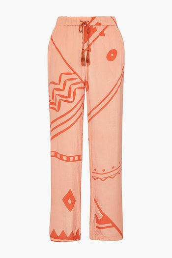 CECILIE COPENHAGEN Asta printed crepe de chine straight-leg pants