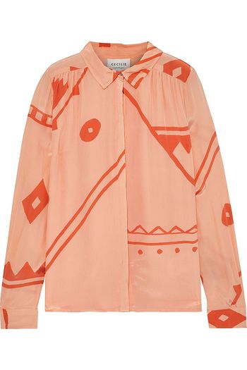 CECILIE COPENHAGEN Caroline printed crinkled crepe de chine shirt