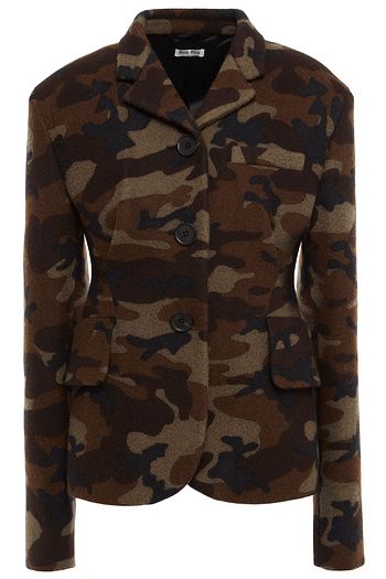 MIU MIU Printed wool-blend felt jacket