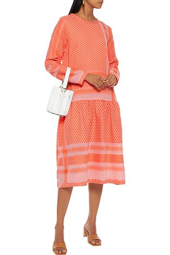 CECILIE COPENHAGEN Josephine fluted cotton-jacquard midi dress
