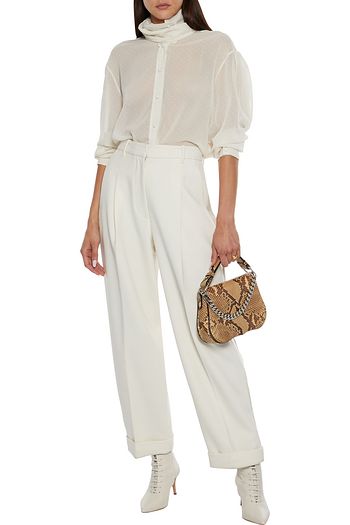 IRO Juvinea draped polka-dot flocked chiffon blouse