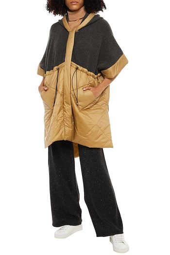 GENTRYPORTOFINO Wool and cashmere blend-paneled quilted shell hooded jacket