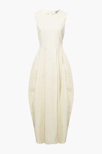 GENTRYPORTOFINO Gathered textured-leather maxi dress