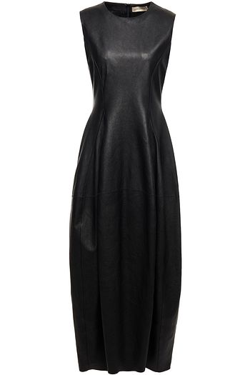 GENTRYPORTOFINO Gathered textured-leather maxi dress
