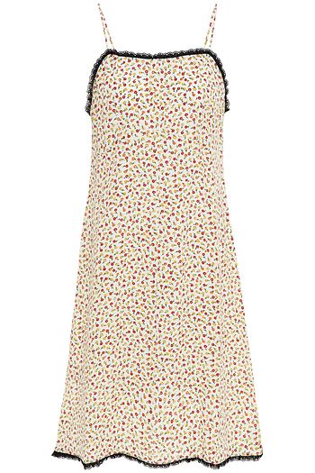 MIU MIU Floral-print silk crepe de chine mini slip dress