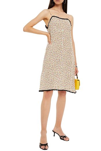 MIU MIU Floral-print silk crepe de chine mini slip dress