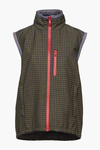 PRADA Checked wool-jacquard vest