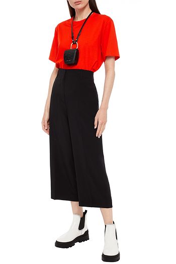 PRADA Cropped Hose mit weitem Bein aus Crêpe de Chine aus Seide