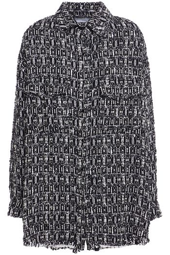 IRO Altin Oversized-Hemd aus Tweed mit Fransen