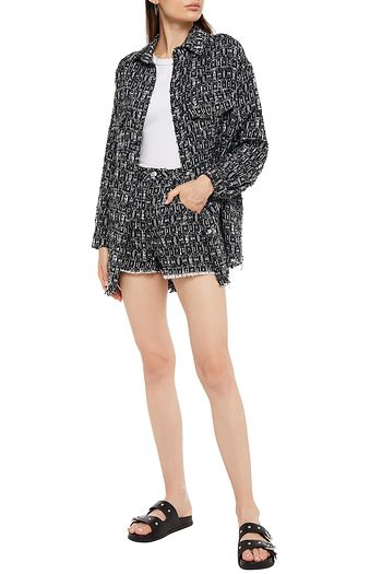 IRO Altin Oversized-Hemd aus Tweed mit Fransen
