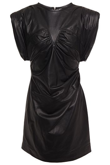 IRO Ruched leather mini dress