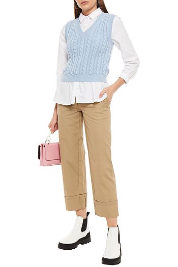 PRADA Cropped Hose mit geradem Bein aus Baumwolle