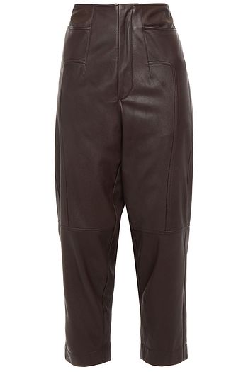 GENTRYPORTOFINO Cropped leather tapered pants
