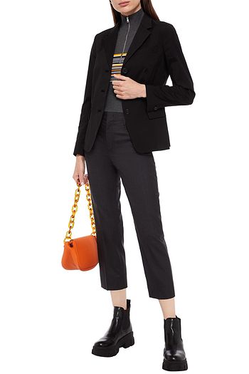 PRADA Cropped wool and silk-blend slim-leg pants
