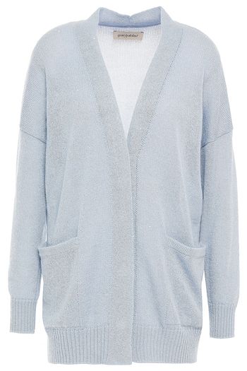 GENTRYPORTOFINO Sequin-embellished metallic wool-blend cardigan