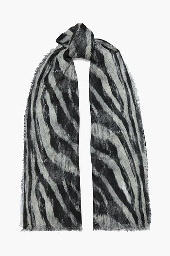 IRO Cobain frayed zebra-print wool scarf