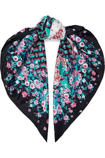 DIANE VON FURSTENBERG Jella floral-print silk-twill scarf