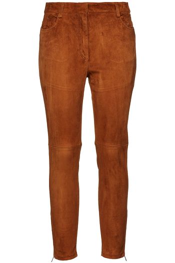 PRADA Cropped stretch-suede skinny pants