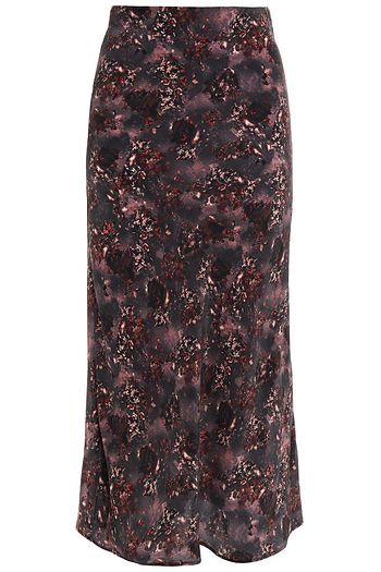 IRO Printed crepe de chine midi skirt
