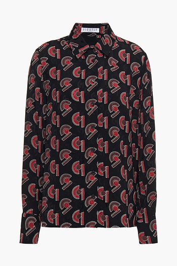 CLAUDIE PIERLOT Printed satin-jacquard shirt