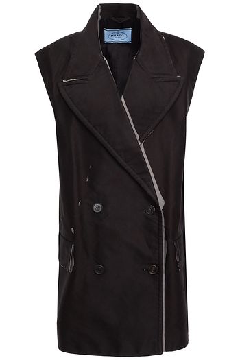 PRADA Double-breasted oversized printed cotton vest