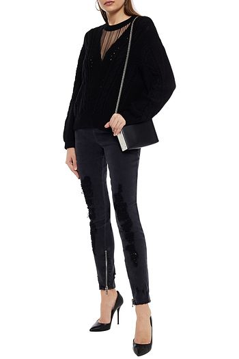 IRO Nabai lace-trimmed merino wool sweater