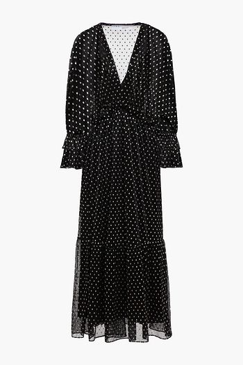 IRO Mawson metallic polka-dot knitted midi dress