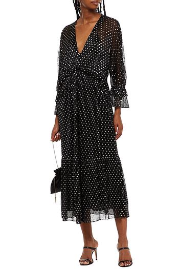 IRO Mawson metallic polka-dot knitted midi dress