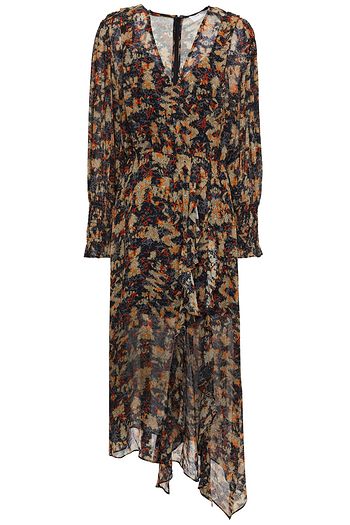 IRO Jorma asymmetrisches Midikleid aus bedrucktem Georgette