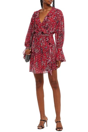 IRO Sibuco ruffled metallic fil coupé georgette mini dress