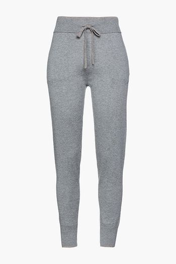 MORGAN LANE Hailey mélange cotton-blend pajama pants
