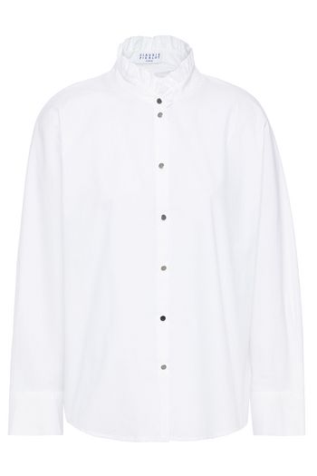 CLAUDIE PIERLOT Ruffle-trimmed cotton-poplin shirt