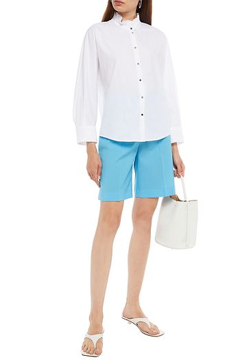 CLAUDIE PIERLOT Ruffle-trimmed cotton-poplin shirt