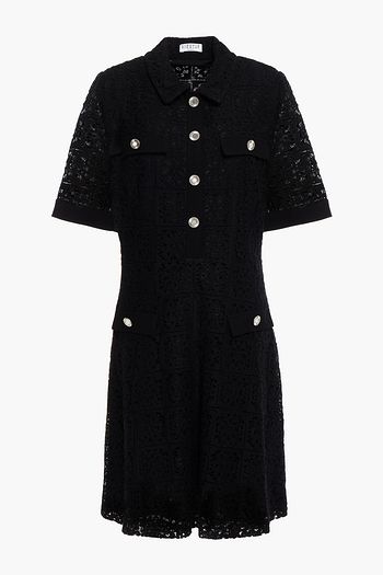 CLAUDIE PIERLOT Roseau crepe-trimmed corded lace dress