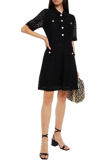 CLAUDIE PIERLOT Roseau crepe-trimmed corded lace dress