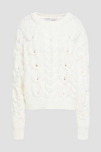 IRO Sidra mélange cable-knit cotton-blend sweater