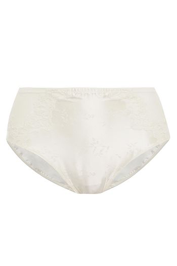 LISE CHARMEL Précieux Diadème Soie embroidered tulle and satin-jacquard mid-rise briefs