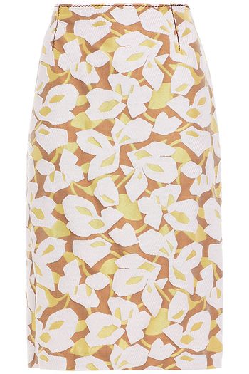 PRADA Floral-print cloqué skirt