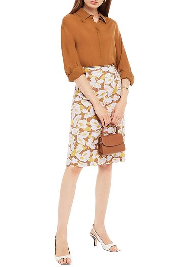 PRADA Floral-print cloqué skirt