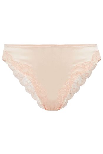 LISE CHARMEL Splendeur Soie embroidered tulle-trimmed satin low-rise briefs