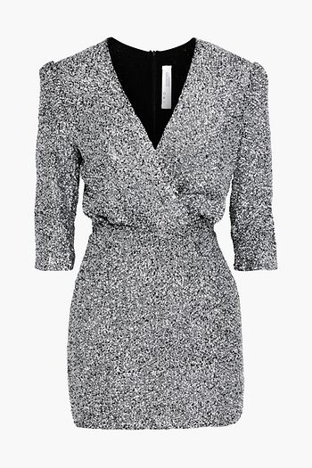 IRO Justify wrap-effect sequined crepe mini dress