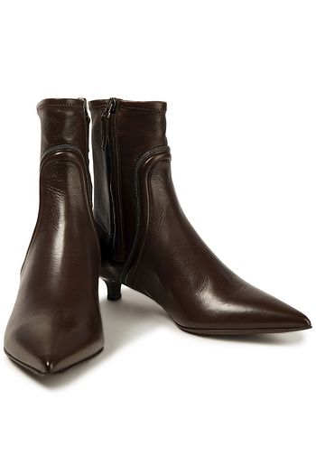 BRUNELLO CUCINELLI Bead-embellished leather ankle boots