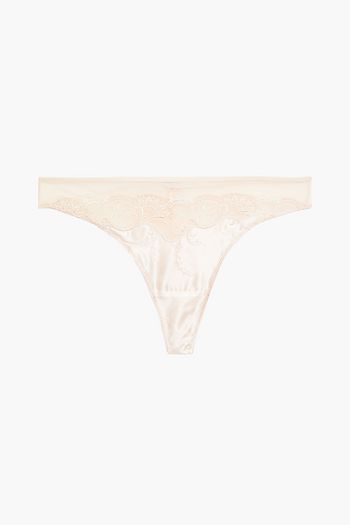 LISE CHARMEL Tulle-paneled silk-blend satin low-rise briefs