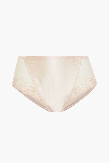 LISE CHARMEL Embellished satin and tulle mid-rise briefs