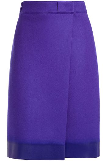 PRADA Appliquéd wool-felt wrap skirt