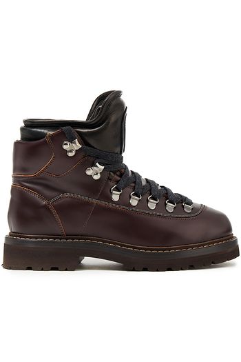 BRUNELLO CUCINELLI Schneestiefel aus gestepptem Leder mit Zierperlen