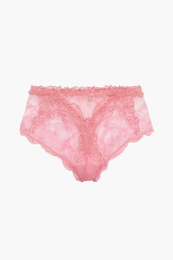 LISE CHARMEL Soir de Venise cutout embroidered Leavers lace mid-rise briefs